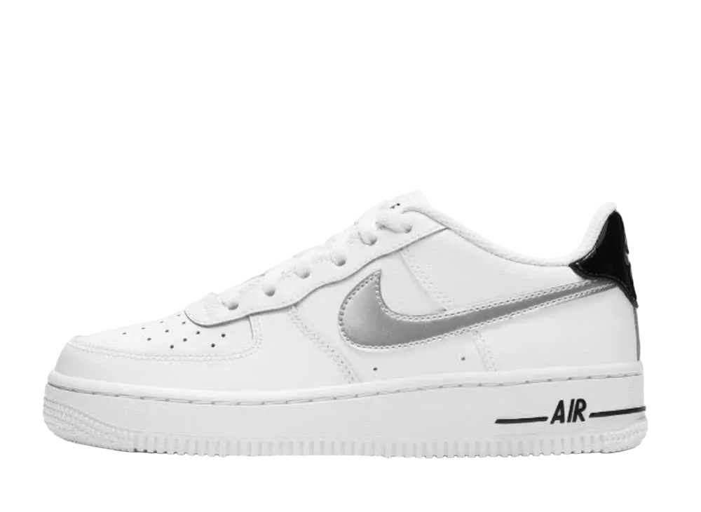Nike GS Air Force 1 Low "White/Metallic Silver"