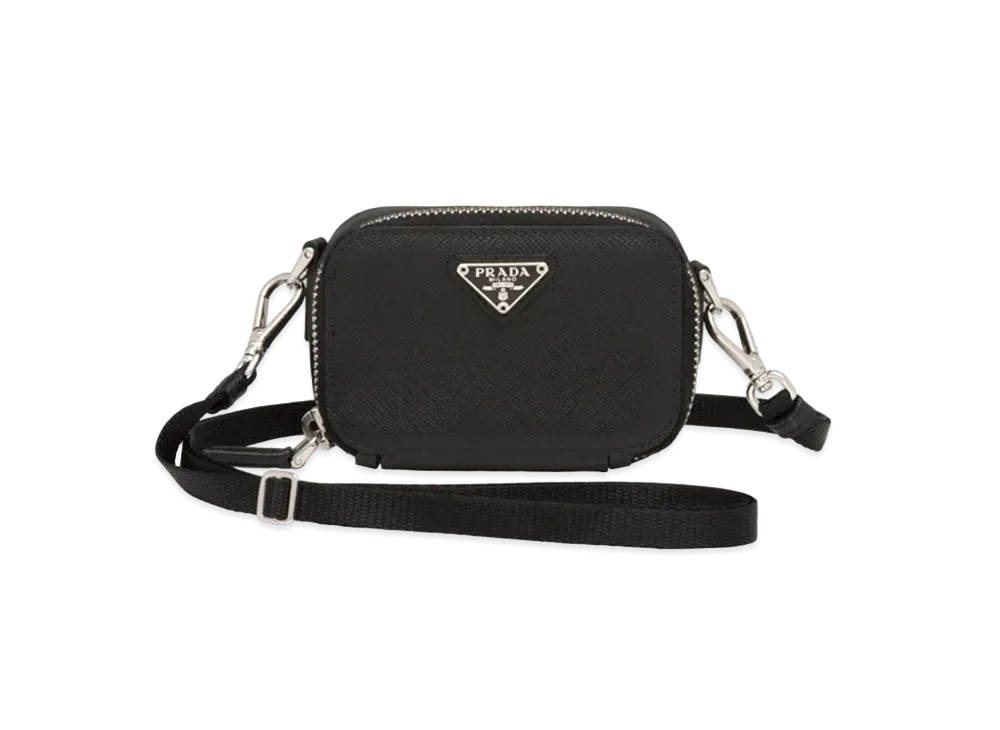 PRADA Saffiano Leather Mini Pouch "Black"