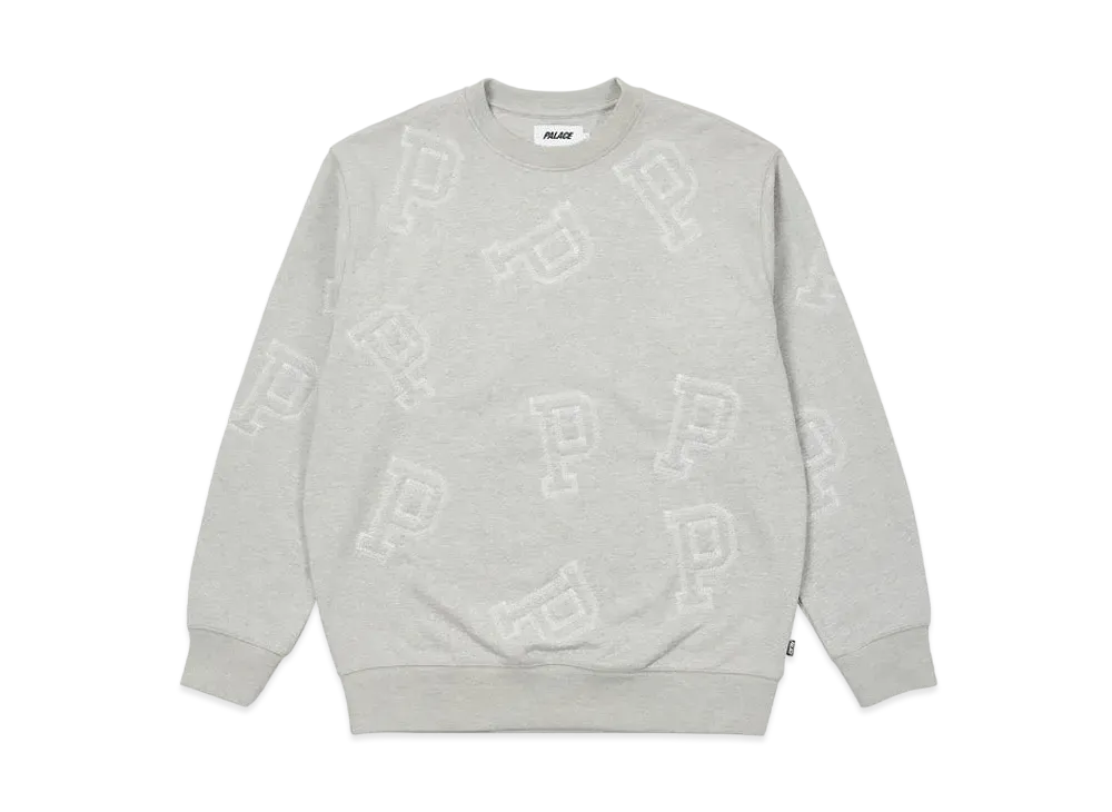 PALACE MULTI P FLATLOCK CREW "Grey Marl"