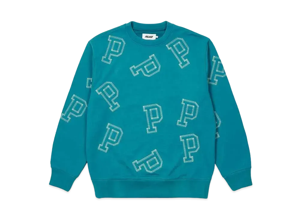 PALACE MULTI P FLATLOCK CREW "Teal"