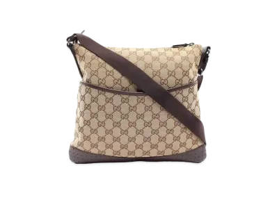 GUCCI GG Canvas Shoulder Bag "Brown"