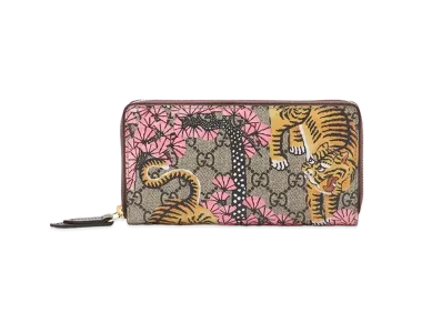 GUCCI GG Supreme Bengal Print Zip Around Wallet