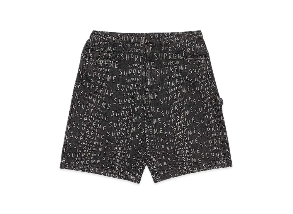 Supreme Warp Jacquard Logos Denim Painter Short "Black"