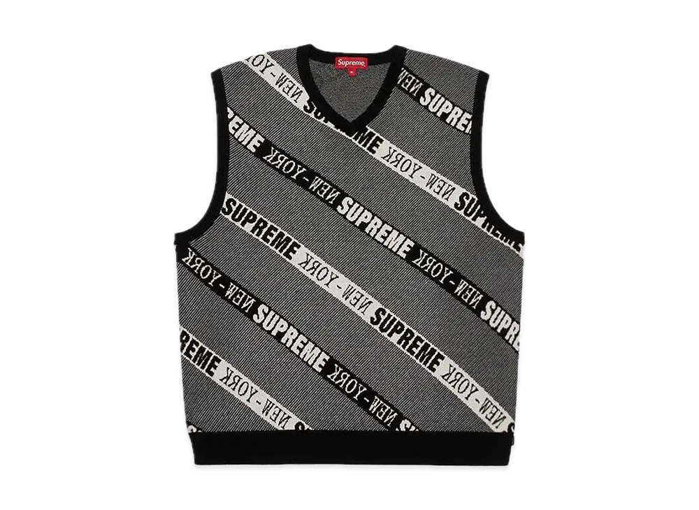 Supreme Stripe Sweater Vest "Black"
