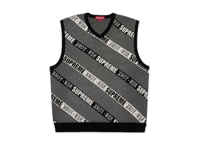 Supreme Stripe Sweater Vest "Black"