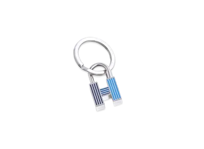 Hermes Cadenas Quizz Rainbow Key Ring "Camaieu De Bleus"