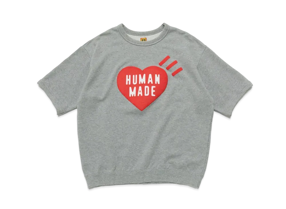 HUMAN MADE SHORT SLEEVE SWEATSHIRT  "Gray"