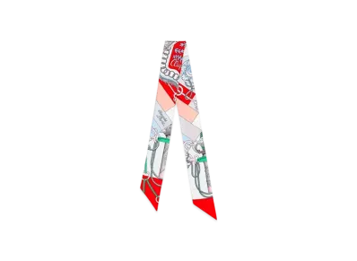 Hermes Cliquetis Twilly "Grenadine/Blanc/Vert"