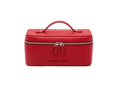 PRADA Medium Saffiano Leather Pouch "Red/Pale Blue"