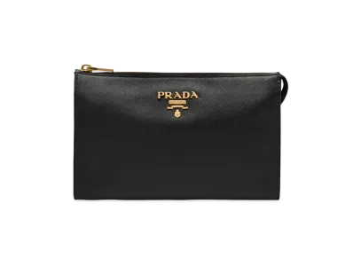 PRADA Saffiano Leather Clutch "Black"