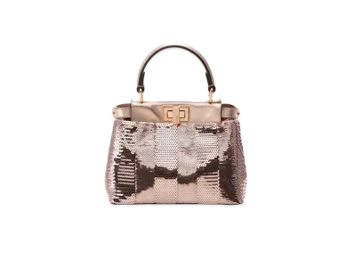 FENDI Peekaboo XS Sequins Leather Metalic Pink"