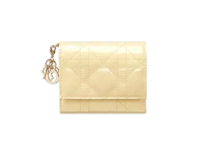 Dior Lady Dior Lotus Wallet "Pale Yellow"