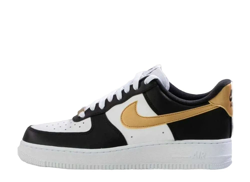 Nike Air Force 1 Low "Black White Metallic Gold"