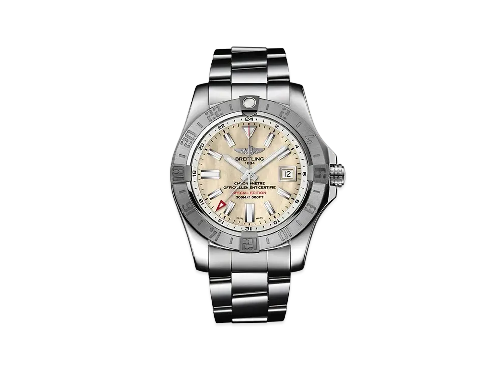 BREITLING AVENGER II GMT MOTHER OF PEARL "White"