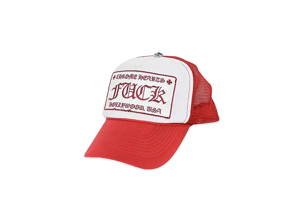 クロムハーツ トラッカー キャップ ファック "レッド"