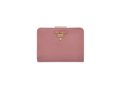 PRADA Small Saffiano Leather Wallet "Petalo/Pesca"
