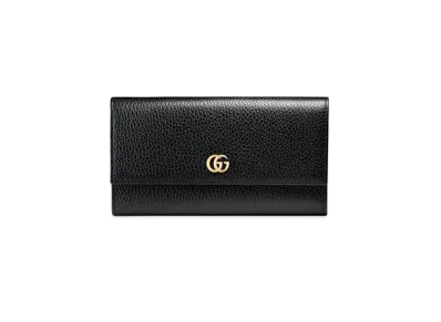 GUCCI GG Marmont Leather Continental Wallet "Black"