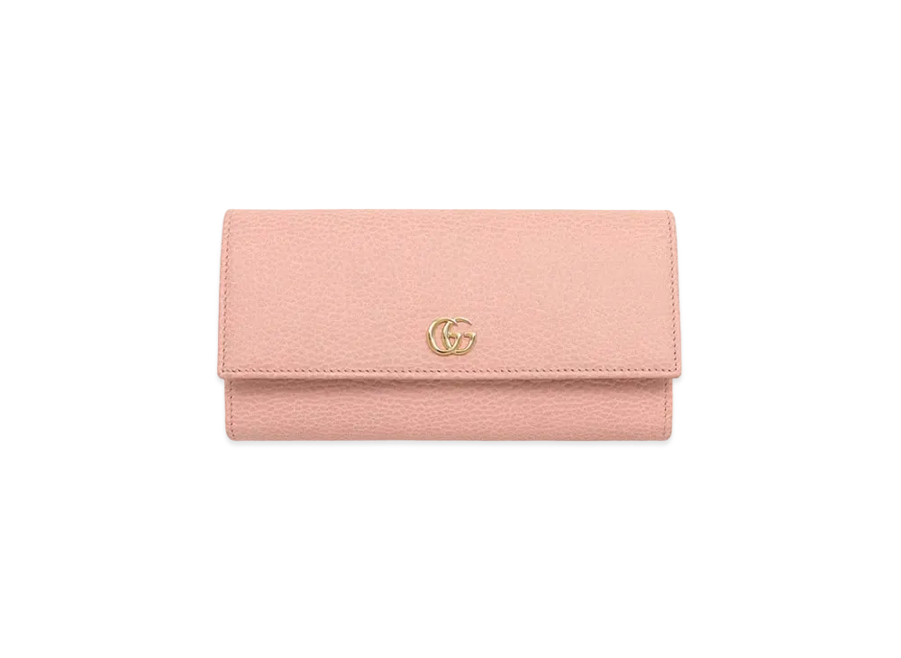GUCCI GG Marmont Leather Continental Wallet "Light Pink"
