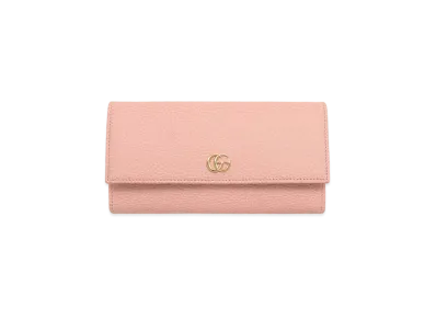 GUCCI GG Marmont Leather Continental Wallet "Light Pink"