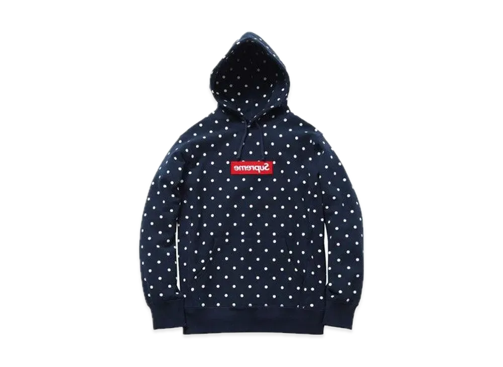 シュプリーム コムデギャルソン シャツ ボックス ロゴ フーディー "ネイビー"