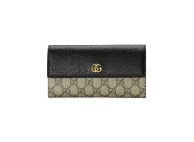GUCCI GG Marmont Leather Continental Wallet "Black"