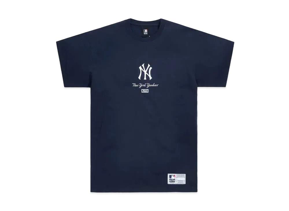Kith x Major League Baseball New York Yankees Icon Script Box Tee "Navy"