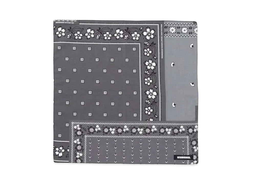 NEIGHBORHOOD BANDANA CHOPPED / C-BANDANA "Gray"