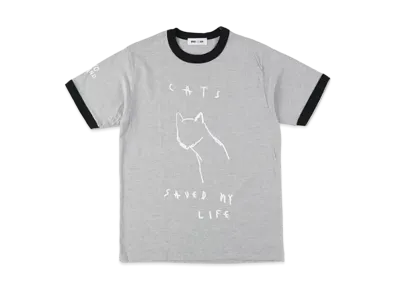 WIND AND SEA x Levi Pata Ringer tee (cats) "Gray/Black"