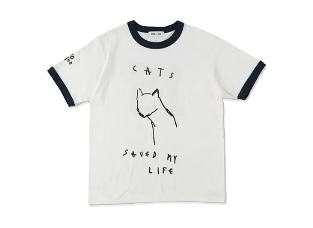 WIND AND SEA x Levi Pata Ringer tee (cats) "White/Navy"