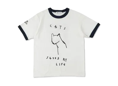 WIND AND SEA x Levi Pata Ringer tee (cats) "White/Navy"
