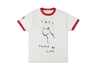 WIND AND SEA x Levi Pata Ringer tee (cats) "White/Red"