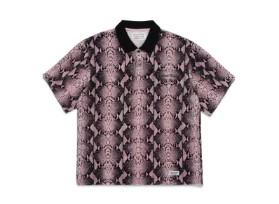 WACKO MARIA PYTHON VELOUR POLO SHIRT "Pink"