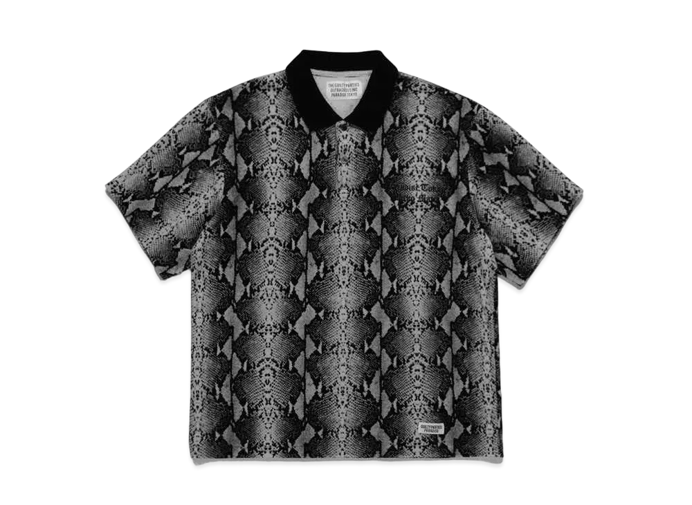 WACKO MARIA PYTHON VELOUR POLO SHIRT "Gray"