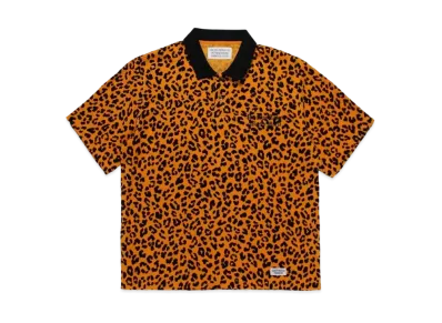 WACKO MARIA LEOPARD VELOUR POLO SHIRT "Orange"