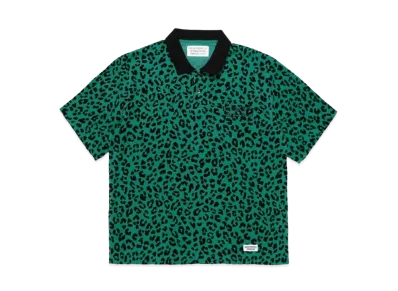 WACKO MARIA LEOPARD VELOUR POLO SHIRT "Green"