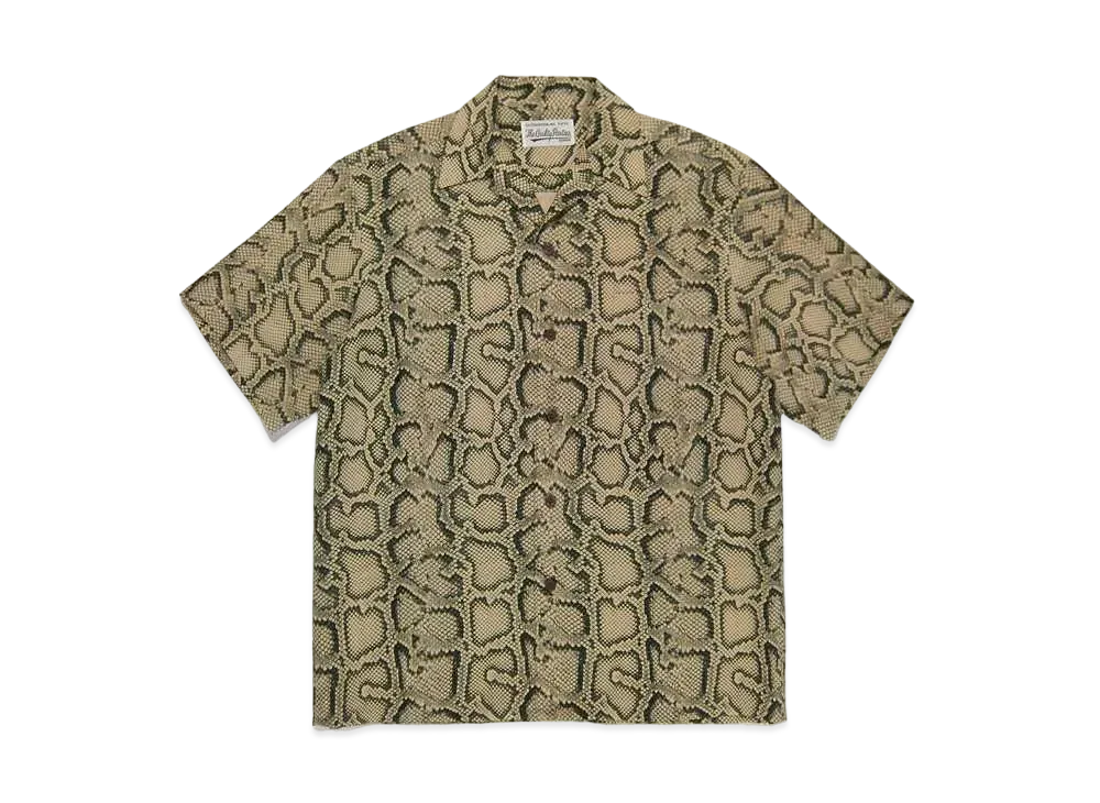 WACKO MARIA PYTHON OPEN COLLAR SHIRT "Yellow"