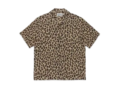 WACKO MARIA LEOPARD OPEN COLLAR SHIRT "Beige"