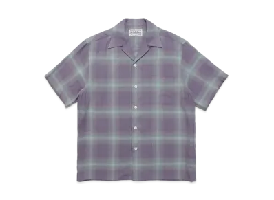 WACKO MARIA CHECK OPEN COLLAR SHIRT "Purple"