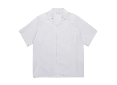 WACKO MARIA STRIPED OPEN COLLAR SHIRT (IMPOET FABRIC / S.I.C.TESS.) "Gray"