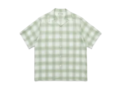 WACKO MARIA CHECK OPEN COLLAR SHIRT (IMPOET FABRIC / SOKTAS) "Green"