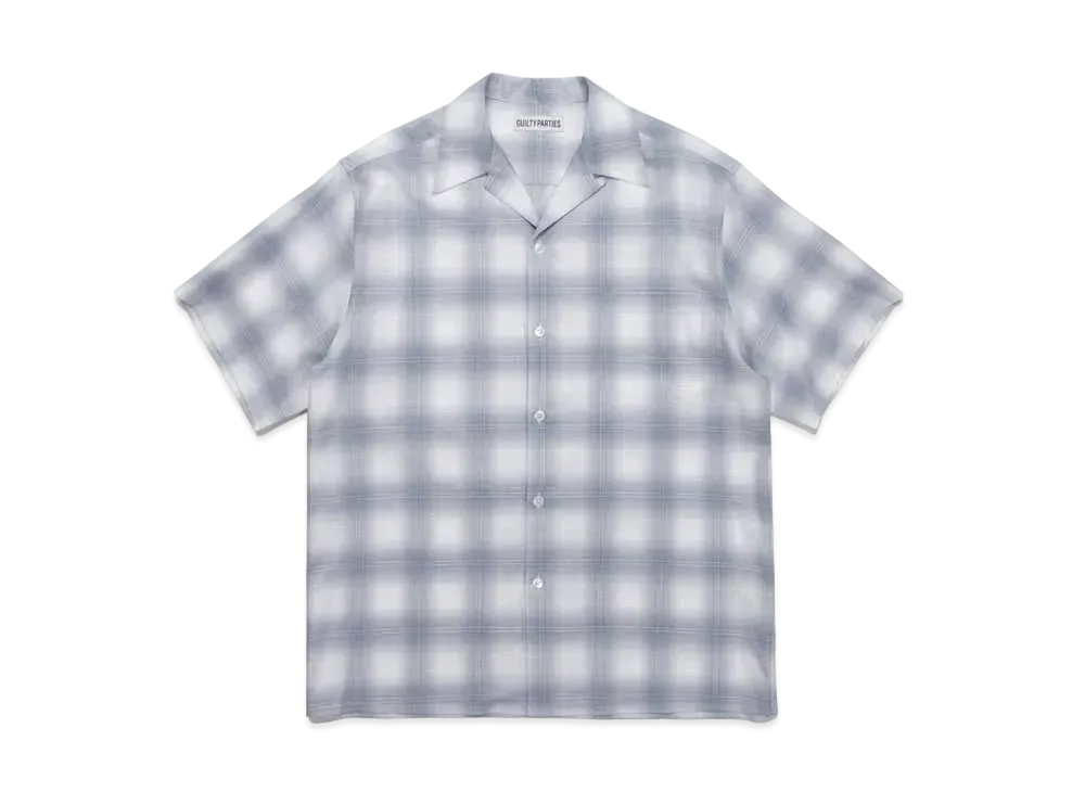 WACKO MARIA CHECK OPEN COLLAR SHIRT (IMPOET FABRIC / SOKTAS) "Gray"