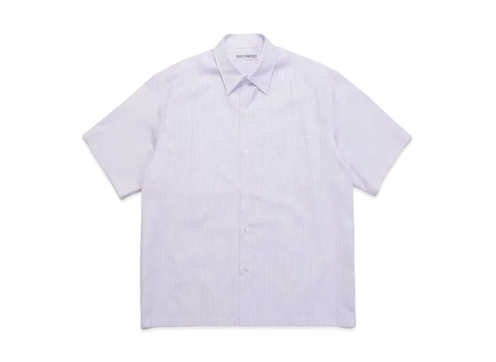 WACKO MARIA STRIPED REGULAR COLLAR SHIRT (IMPOET FABRIC / SOKTAS) "Purple"