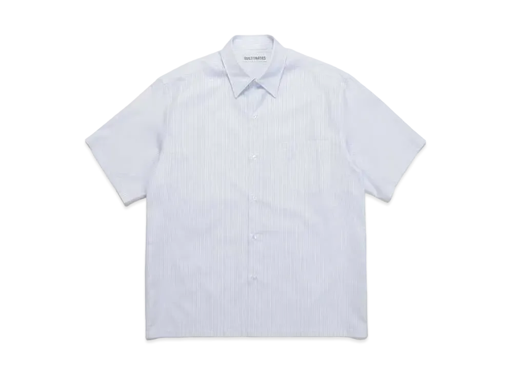 WACKO MARIA STRIPED REGULAR COLLAR SHIRT (IMPOET FABRIC / SOKTAS) "Blue"