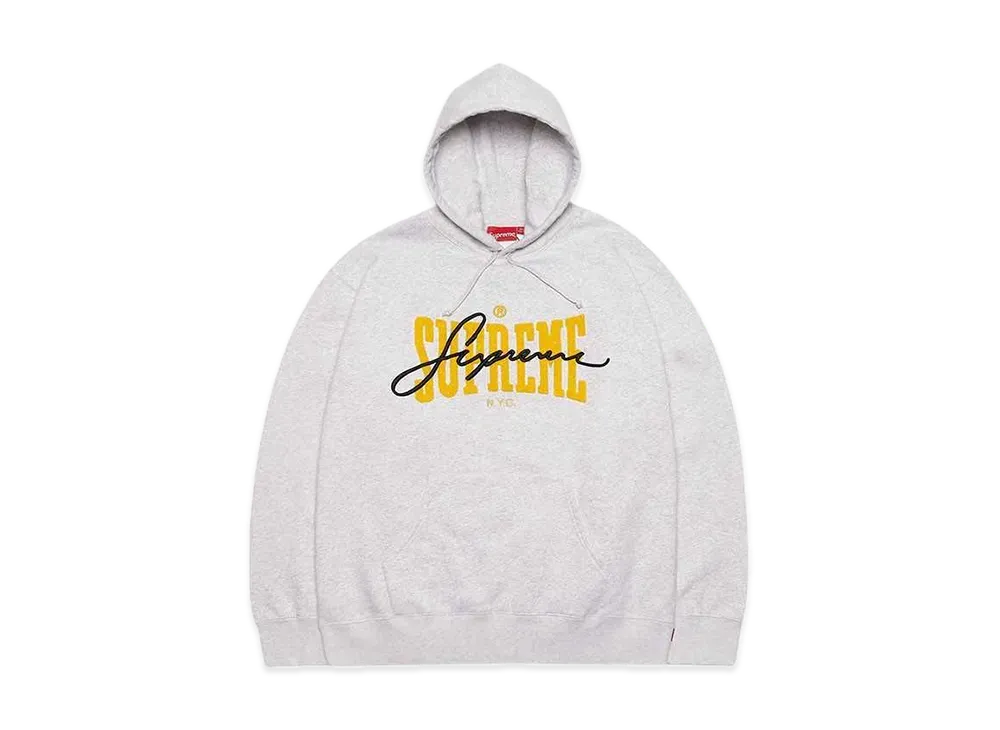 シュプリーム エンブロイダード シェニール フーディー スウェットシャツ "アッシュ グレー"