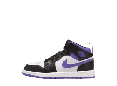 Nike PS Jordan 1 Mid "Black/Dark Iris/White"