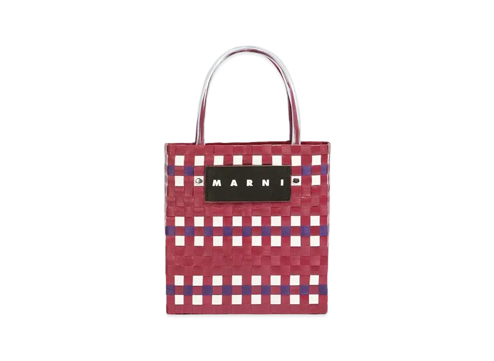 Marni Pink MARNI MARKET Shopping Bag "Black cherry"