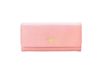 PRADA Saffiano Mulch Long Flap Wallet "Petalo/Peonia"