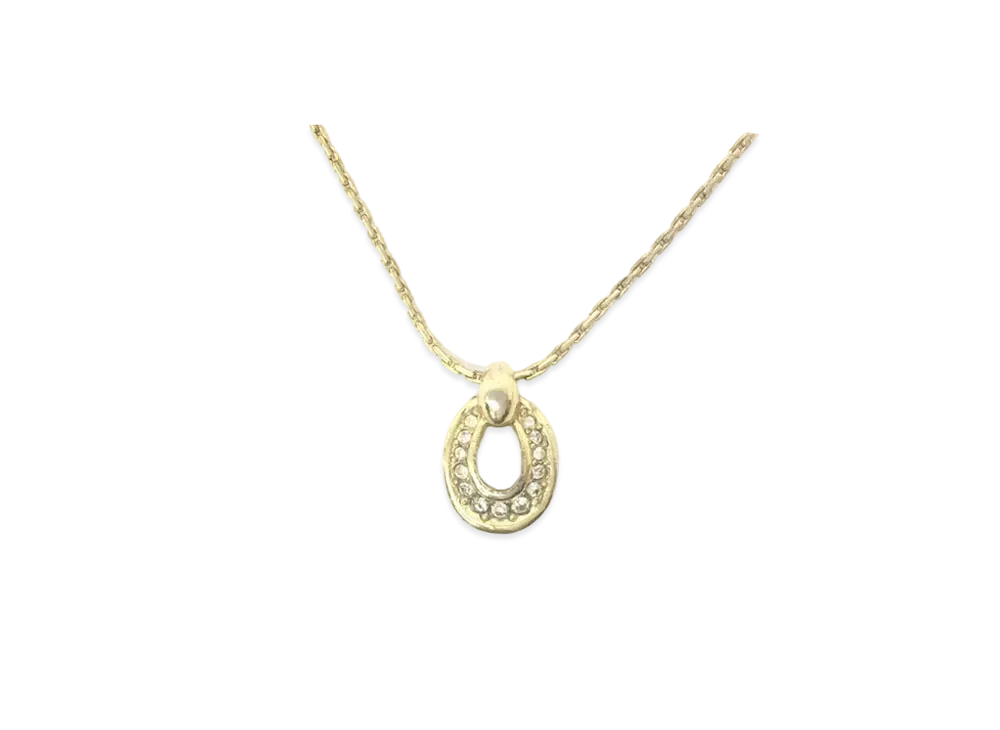 Dior Rhinestone Necklace "Gold"
