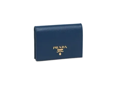 PRADA Saffiano Metal Wallet "Bluette"