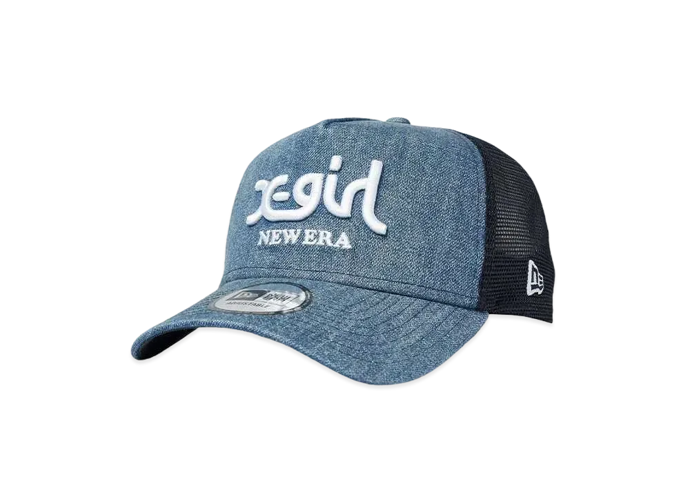 NEW ERA 9FORTY A-Frame Trucker X-girl Dripping "Washed Denim"
